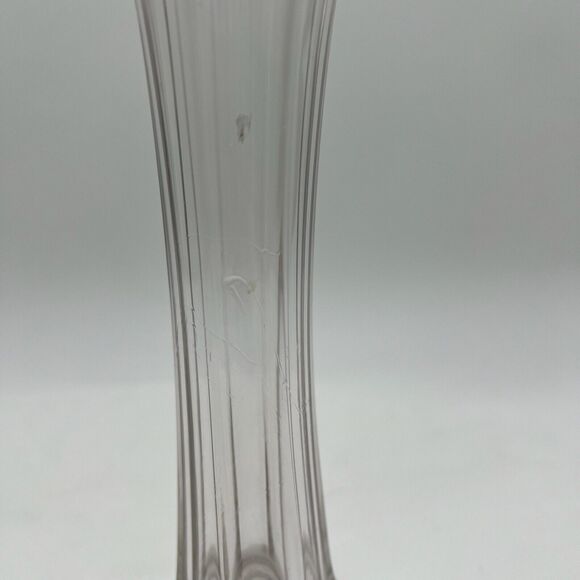 Vintage Clear Glass Swung Vase 11.75” AS IS - Picture 9 of 15